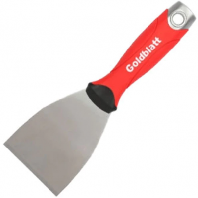 Goldblatt Stiv spackelspade skrapa med soft grip och hammarspets 76 mm. HEAVY DUTY. Styvt fjaederstalsspets