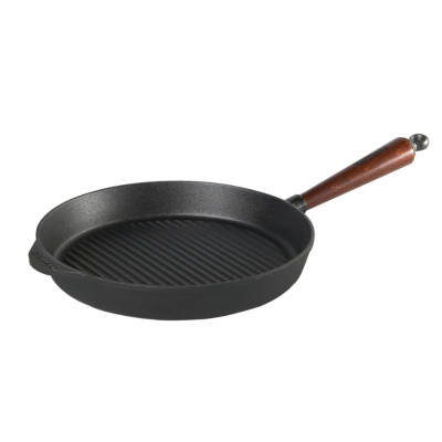 Skeppshult Grillpanna Gjutjaern 28 cm Traehandtag