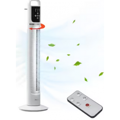 in.tec Tornflaekt Pelarflaekt 78x18x18cm vit 40W oscillationsfunktion med fjaerrkontroll